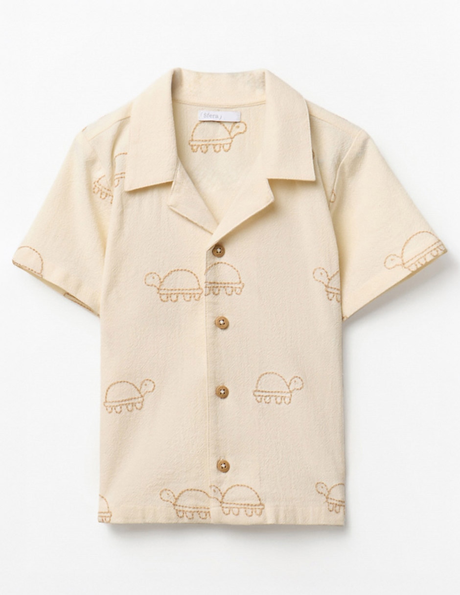 Camisa casual de algodón manga corta para bebé niño Camisa casual de algodón manga corta para bebé niño