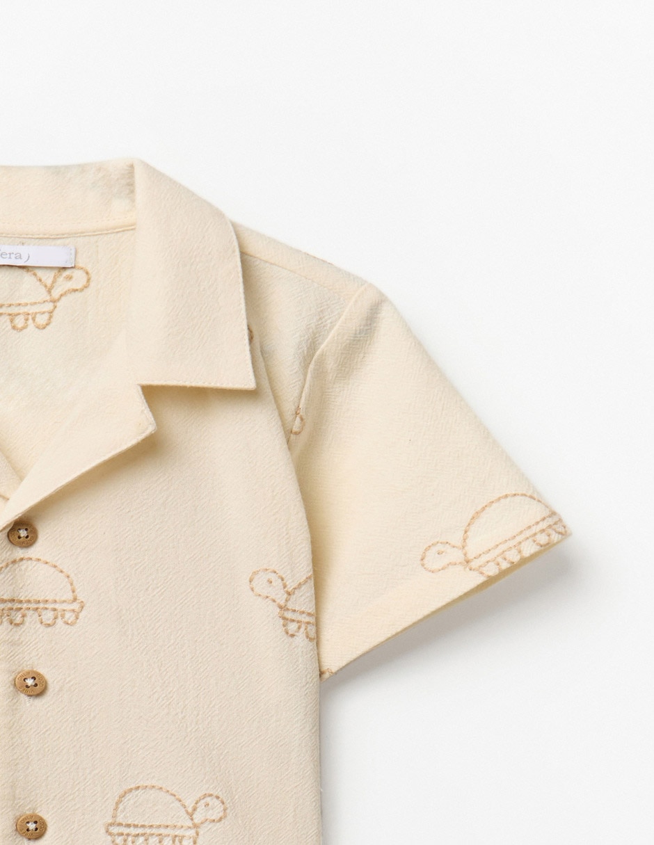 Camisa casual de algodón manga corta para bebé niño 2