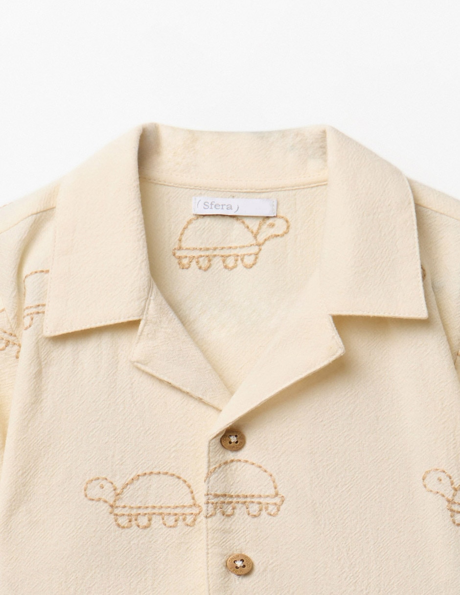 Camisa casual de algodón manga corta para bebé niño 3
