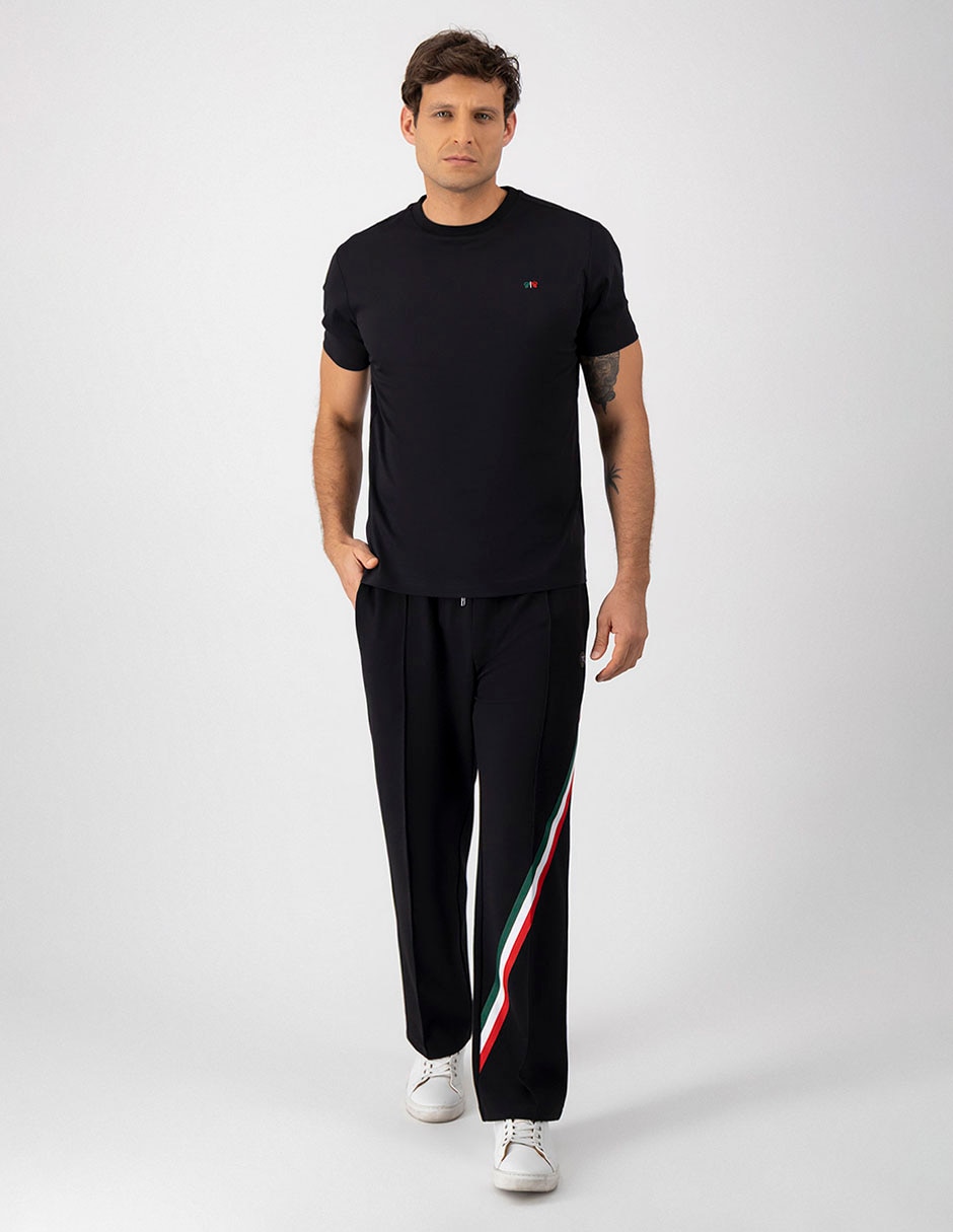 Pantalón Casual Regular Regular Calderoni De Poliéster, Viscosa Y Spandex Para Hombre