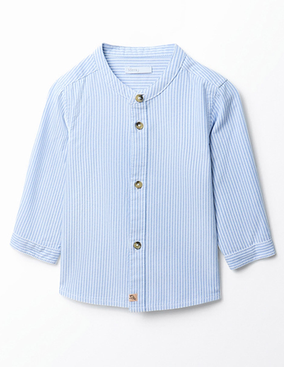 Camisa casual de algodón manga larga para bebé niño